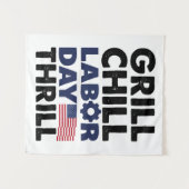 USA Amerika Grill Chill Arbeid Dag Thrill BBQ Part Wandkleed (Voorkant (horizontaal))