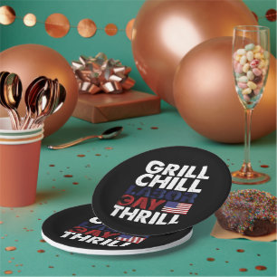 Usa Amerika Grill Koel Labor Day Thrill BBQ-feest Papieren Bordje