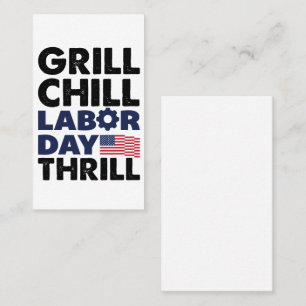 Usa Amerika Grill Koel Labor Day Thrill BBQ Feest Visitekaartje