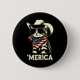 Usa amerika Kat 4 juli Mannen Vrouwen Kinderen Gra Ronde Button 5,7 Cm