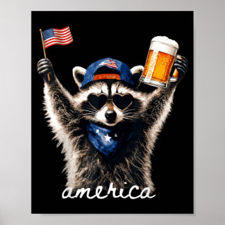 Usa Amerika Wasbeer Bier 1776-2026 4 juli Poster