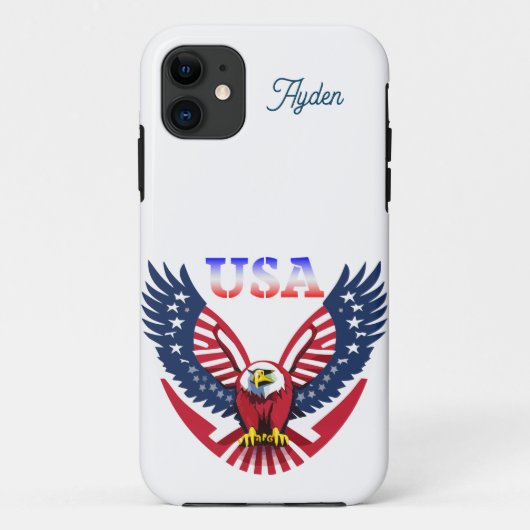 USA Amerikaanse Adelaar Aanpasbaar Case-Mate iPhone Case (Achterkant)