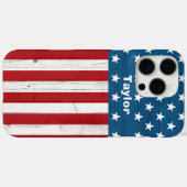 USA Amerikaanse Patriottische Vlag Rustiek  Hout Case-Mate iPhone Case (Achterkant (horizontaal))