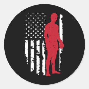 Usa Amerikaanse Vlag Boksen Kickboksen Patriottisc Ronde Sticker