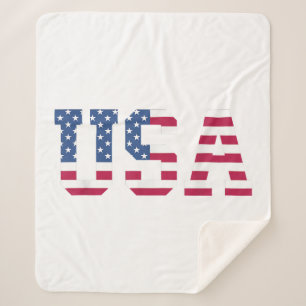 USA Amerikaanse Vlag Patriottisch Rood Wit Blauw S Sherpa Deken