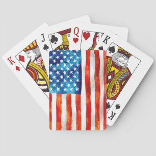 USA Amerikaanse Vlag Patriottische 4 juli Parade V Pokerkaarten