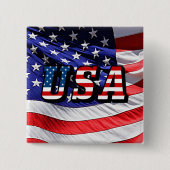 USA - Amerikaanse vlag Pin-Back Button (Voorkant)