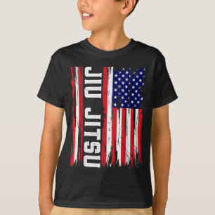USA Amerikaanse Vlag Politie Jiu Jitsu Braziliaans T-shirt