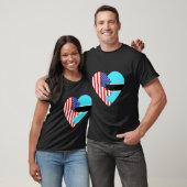 USA and Botswana Flags Heart T-shirt (Unisex)