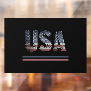 *~* USA AP16 Black Flag Grunge Patriotic American  Raamsticker