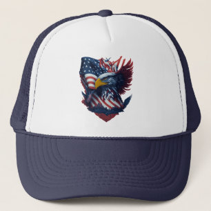 USA Art Eagle Freedom Patriottisme Rood Wit Blauw Trucker Pet