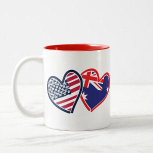 USA—Austrailia-Love Tweekleurige Koffiemok