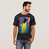 USA Bahamas Flag Distressed Bahamian Pride T-shirt (Voorkant volledig)