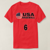 USA Baseball Numéro 6 Tshirt Design (Design devant)