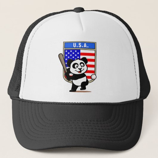 USA Baseball Panda Trucker Pet (Voorkant)