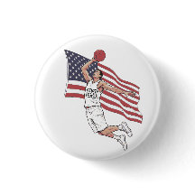 USA Basketbal Slam Dunk Amerikaanse Vlag Kleur Kun