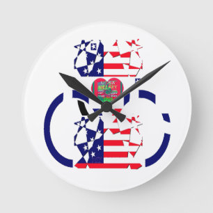 USA Beautiful Amazing Text Lovely Heart colors Art Ronde Klok