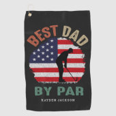 USA Beste Pap Door Par Vaders Dag Cadeau Golfhanddoek (Voorkant)