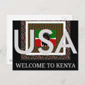 USA Bienvenue au Kenya Carte postale (Devant / Derrière)