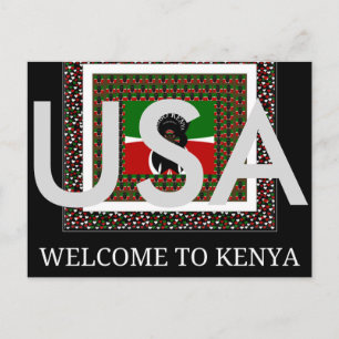 USA Bienvenue au Kenya Carte postale