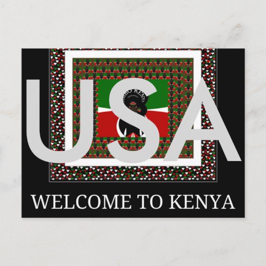 USA Bienvenue au Kenya Carte postale (Devant)