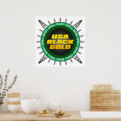 USA Black Gold Poster (Keuken)