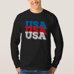 USA Blauw Rood Wit T-shirt