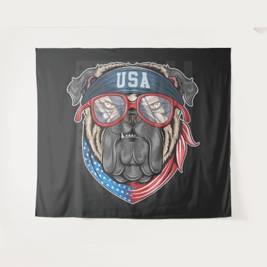USA Bulldog Wandkleed (Voorkant (horizontaal))