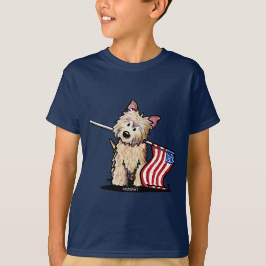 USA Cairn Terrier Kinder Dark T-Shirt (Voorkant)