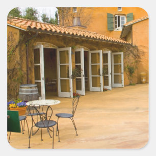 USA, California, Sonoma Valley, Patio in Viansa Vierkante Sticker