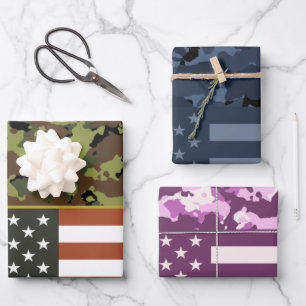 USA Camo Flag Inpakpapier Vel