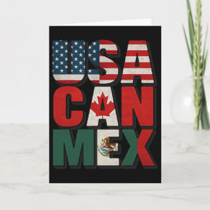 Usa Can Mex Vlag Voetbal Noord-Amerika Voetbal Fan Kaart