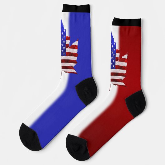 USA Canada Socks Custom US Canada Crew Socks Sokken (Links)