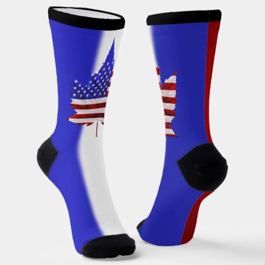 USA Canada Socks Custom US Canada Crew Socks Sokken (Gebogen)