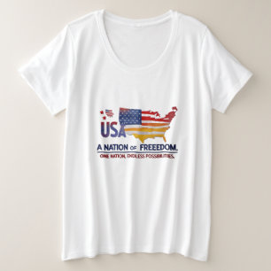 USA Carte Fierté Tee - Une nation de liberté (Plus