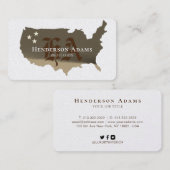 USA Carte Golden Ribbons Stars Monogram (Devant / Derrière)