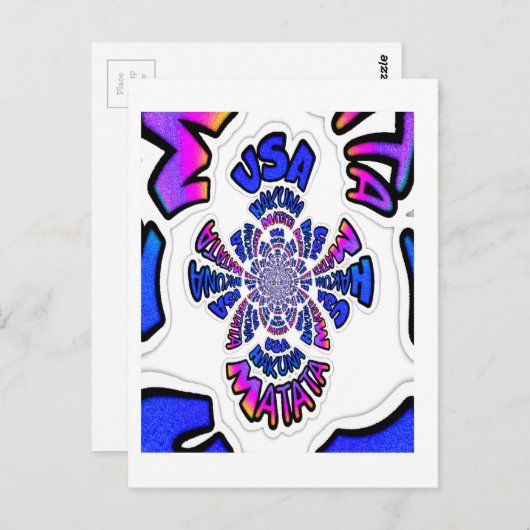 USA Celebration: Heerlijk leuke tekst dynamische k Briefkaart (Voorkant / Achterkant)