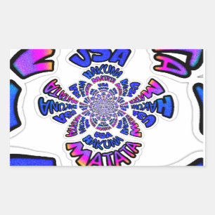 USA Celebration: Heerlijk leuke tekst dynamische k Rechthoekige Sticker