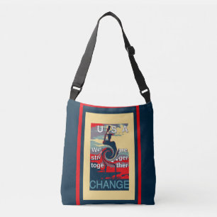 USA Change: samen sterker eenheidsontwerp Crossbody Tas