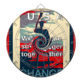 USA Change: samen sterker eenheidsontwerp Dartbord (Voorkant)
