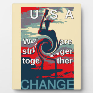USA Change: samen sterker eenheidsontwerp Fotoplaat