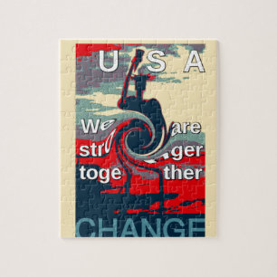 USA Change: samen sterker eenheidsontwerp Legpuzzel