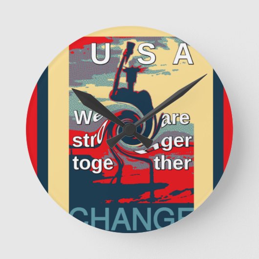 USA Change: samen sterker eenheidsontwerp Ronde Klok (Voorkant)