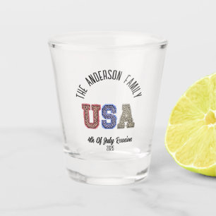 USA Cheetah Print Gepersonaliseerde Reünie Naam Shot Glas
