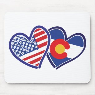 USA-Colorado-Flag-Hearts Muismat