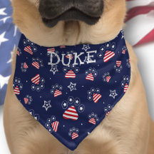 USA Cute Paw Star Motif Rouge Blanc Bleu Nom de l'