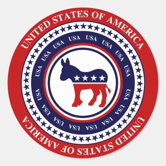 USA Democrat Sticker (Voorkant)