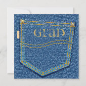 USA Denim Girl Graduation Party Invitation (Dos)