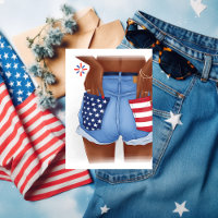 USA Denim Girl Verjaardagsfeest Folie Uitnodiging