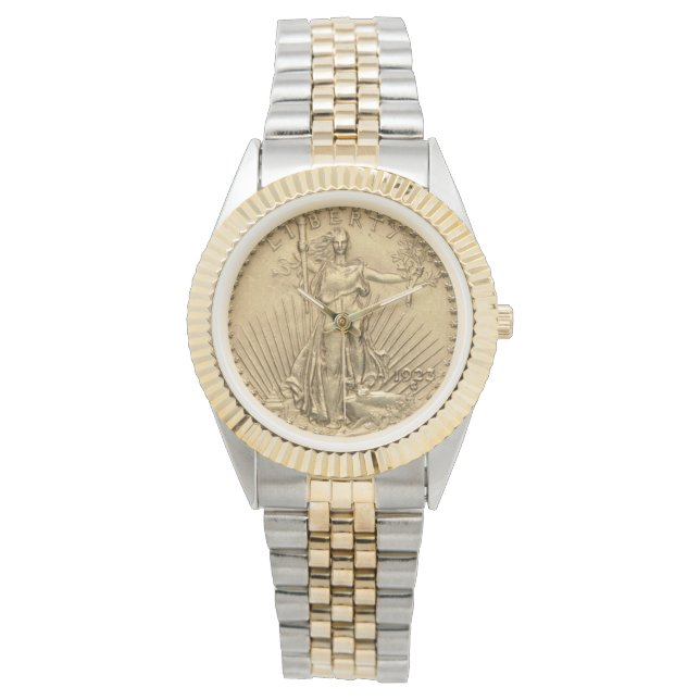 USA Double Eagle St Gaudens 1923 Gouden Munt $20 Horloge (Voorkant)